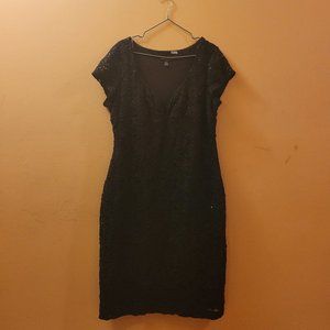 Black lace sequence  dress